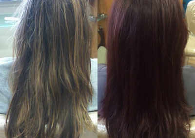 Before and After Hair Coloring