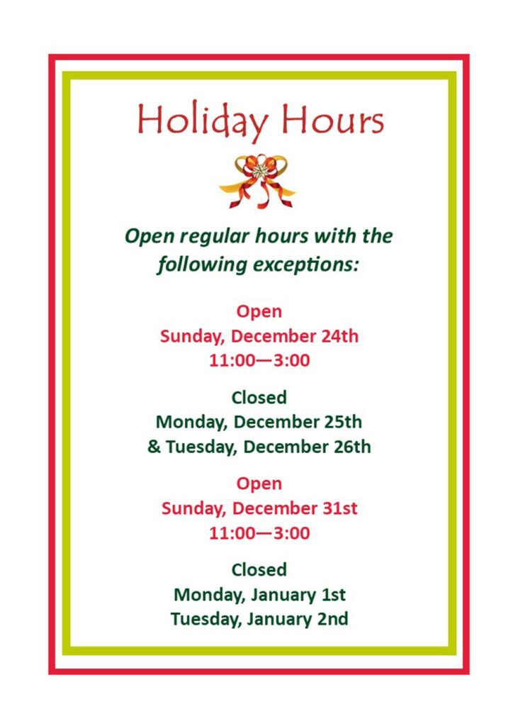 Holiday-Hours Holiday Hours List